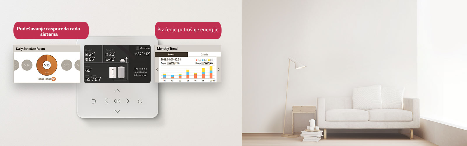 Slika pametnog kontrolera grejanja.