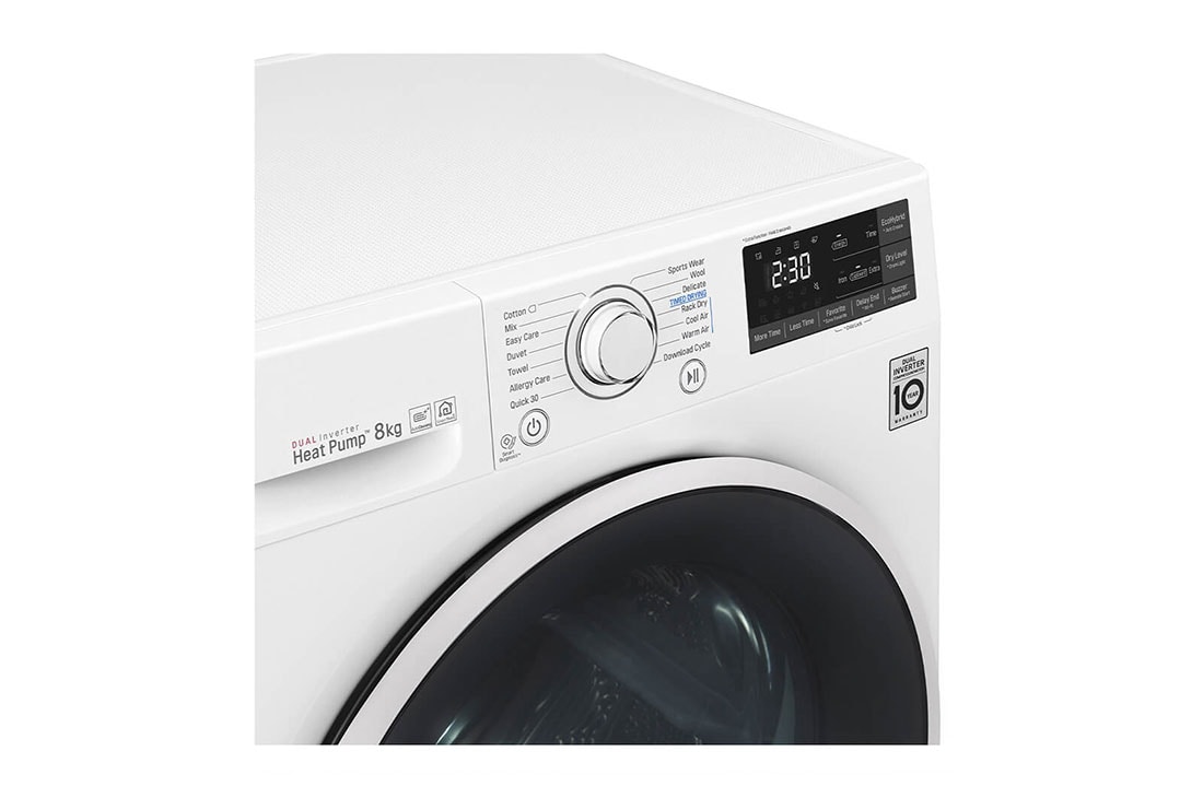 LG 8 kg, Eco Hybrid™ DUAL inverter toplotna pumpa za sušenje, kondenzator sa automatskim čišćenjem, ThinQ™, WiFi funkcija, RC80U2AV4Q, thumbnail 7