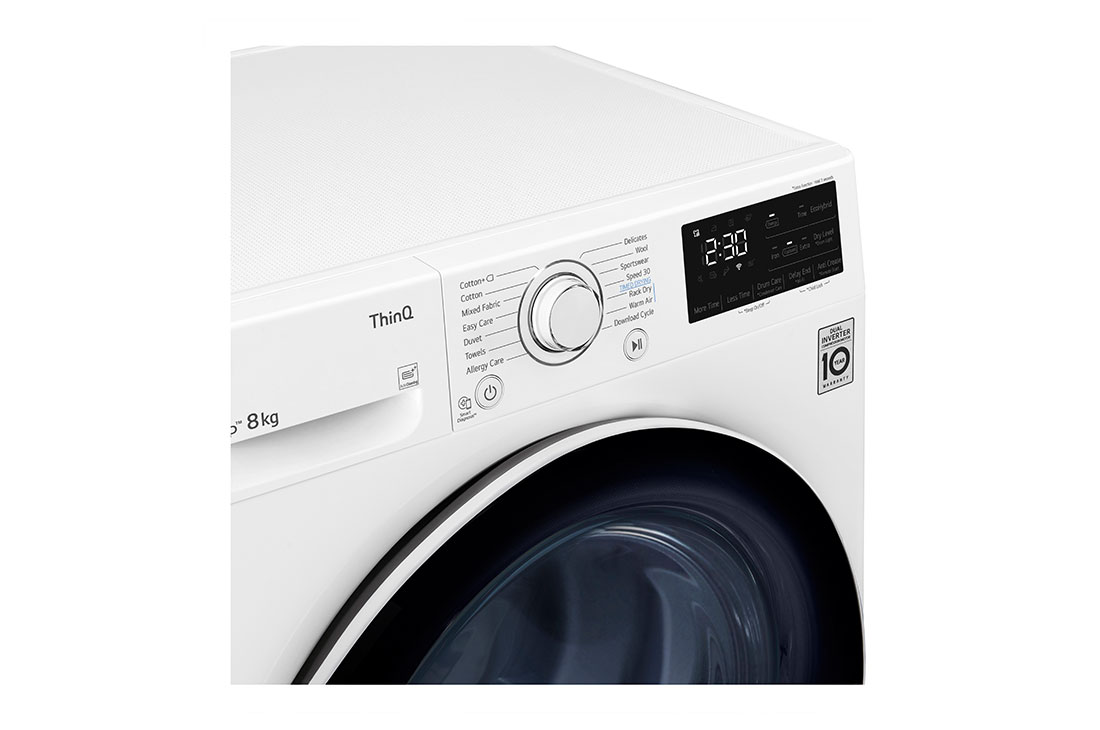 LG 8 kg, Eco Hybrid™ DUAL inverter toplotna pumpa za sušenje, kondenzator sa automatskim čišćenjem, ThinQ™, WiFi funkcija, RH80V3AV6N, RH80V3AV6N, thumbnail 7