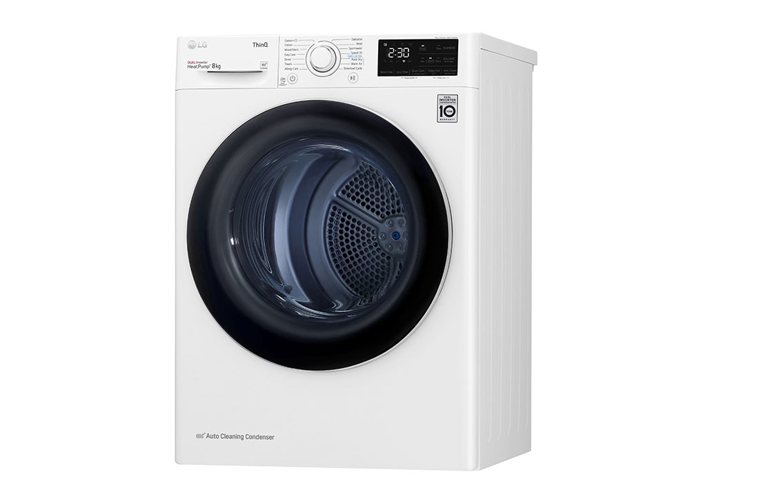 LG 8 kg, Eco Hybrid™ DUAL inverter toplotna pumpa za sušenje, kondenzator sa automatskim čišćenjem, ThinQ™, WiFi funkcija, RH80V3AV6N, RH80V3AV6N, thumbnail 10