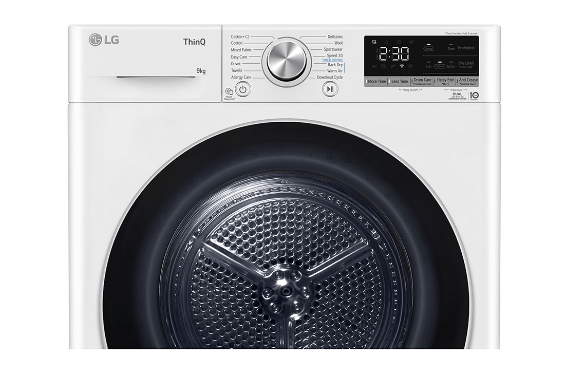 LG 9 kg, Eco Hybrid™ DUAL inverter toplotna pumpa za sušenje, kondenzator sa automatskim čišćenjem, ThinQ™ WiFi funkcija, Prikaz display-a, RH90V9AV3N, thumbnail 7