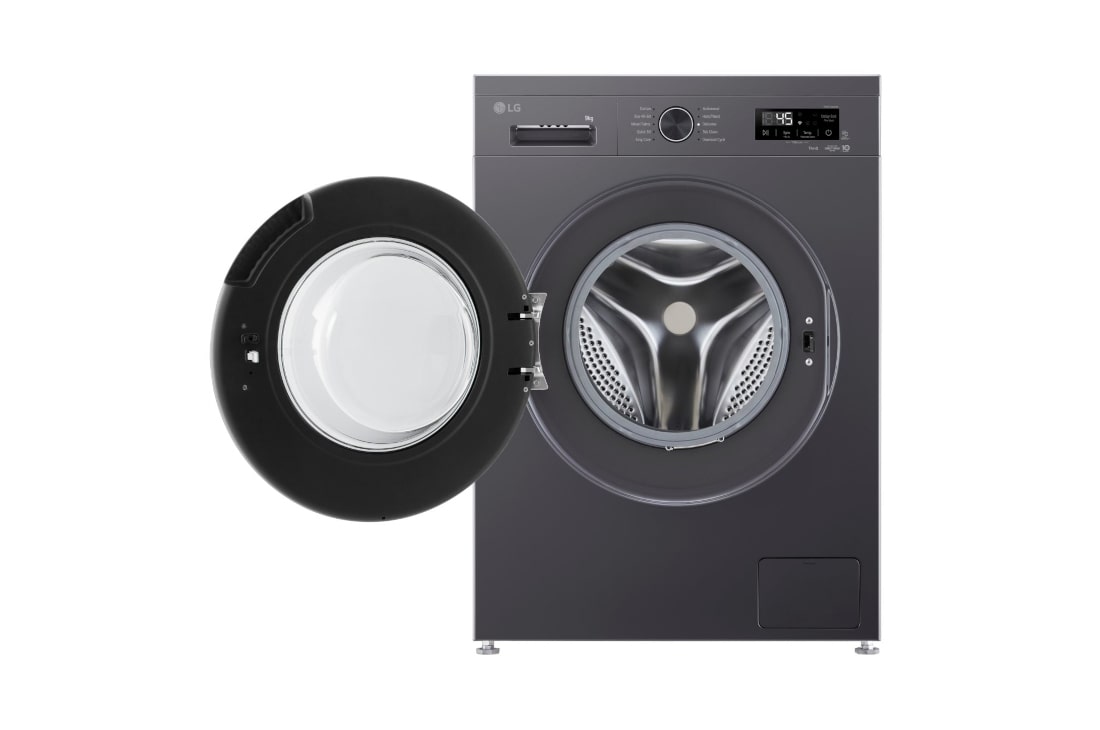 LG 9 kg, max. 1400 obrtaja/min., Mašina za pranje veša sa parom, WiFi Funkcija, Pogled spreda sa otvorenim vratima, F4X1009NMB, thumbnail 2