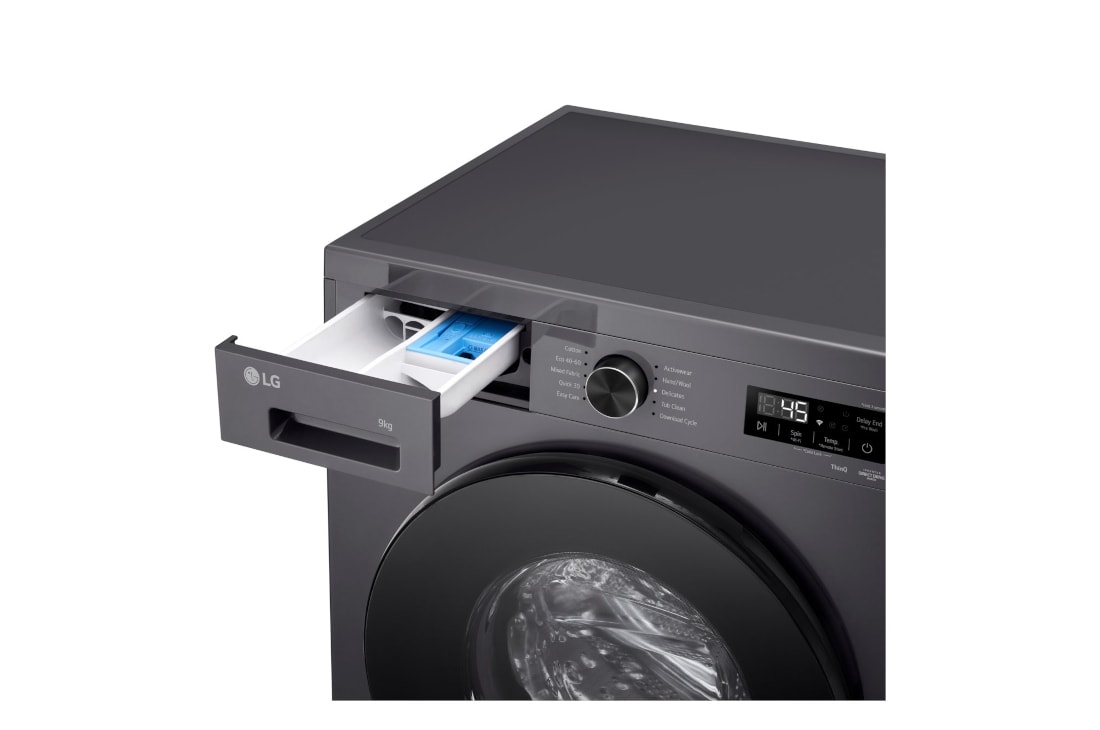 LG 9 kg, max. 1400 obrtaja/min., Mašina za pranje veša sa parom, WiFi Funkcija, Pogled odozgo spreda, F4X1009NMB, thumbnail 6