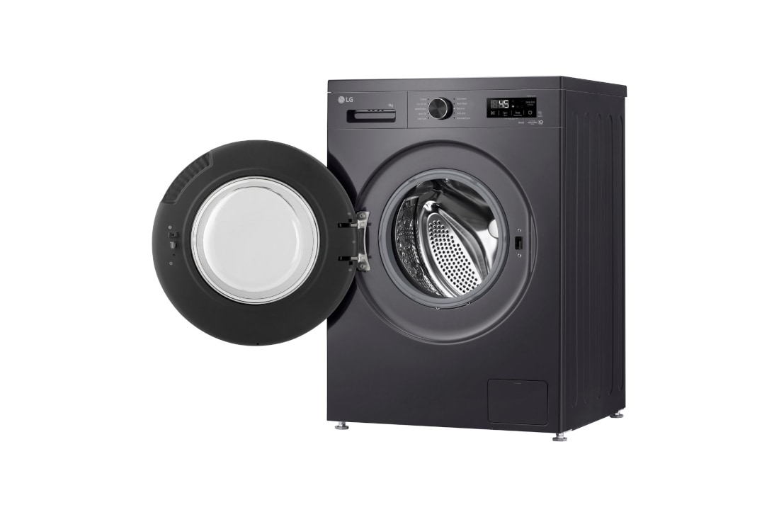 LG 9 kg, max. 1400 obrtaja/min., Mašina za pranje veša sa parom, WiFi Funkcija, Pogled odozgo u perspektivi sa otvorenim otvorom za deterdžent, F4X1009NMB, thumbnail 9