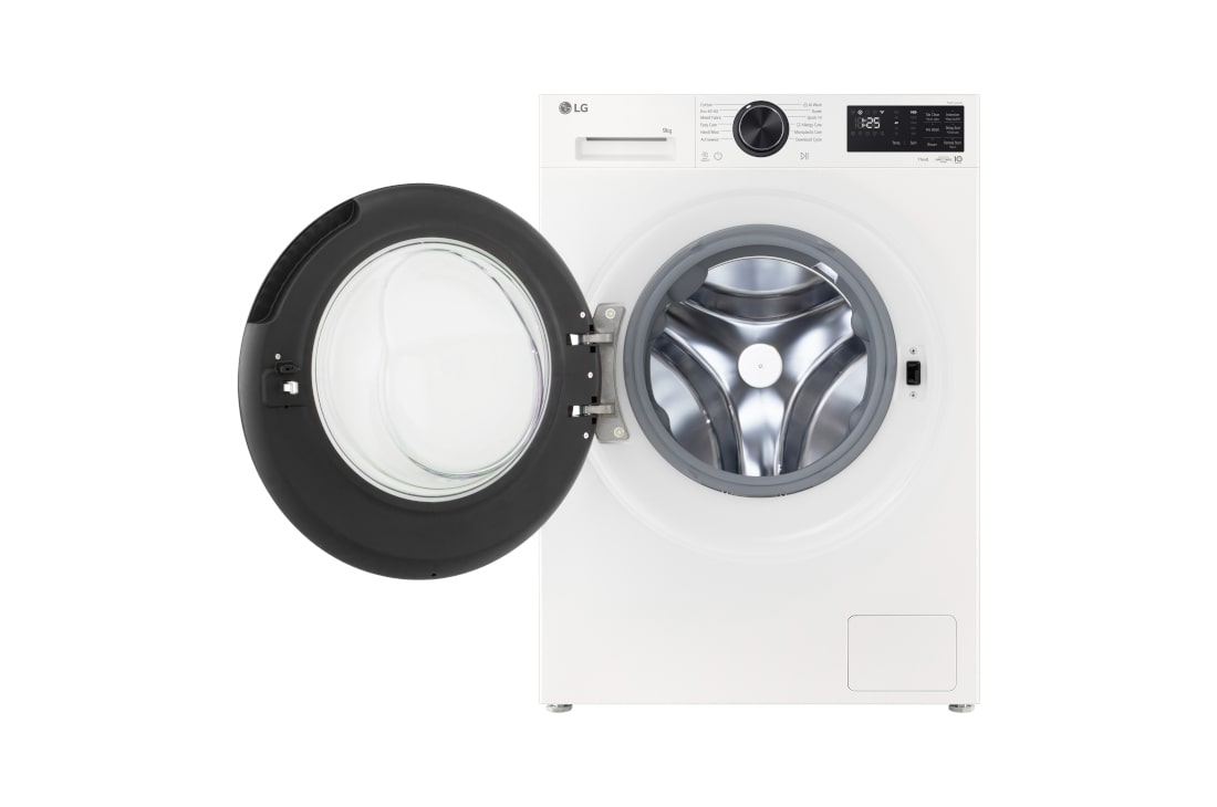 LG 9 kg, max. 1400 obrtaja/min., Mašina za pranje veša sa parom, AI DD™ tehnologija, WiFi Funkcija	, Pogled na LG mašinu za pranje veša sa prednje strane F4X5N09NWK, F4X5N09NWK, thumbnail 2