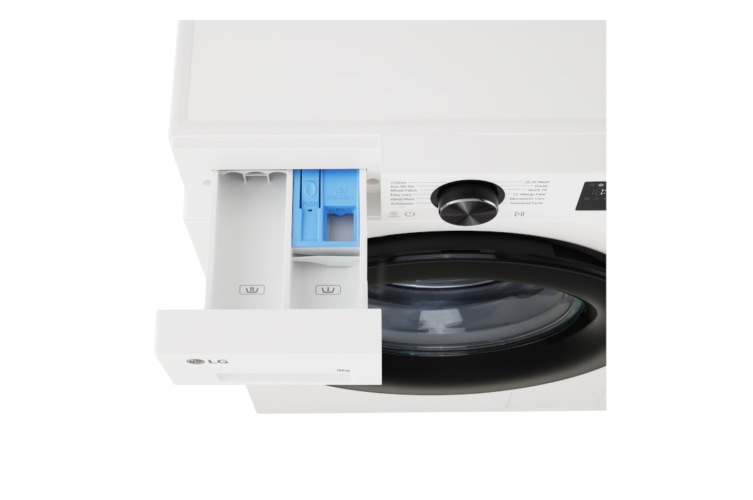 LG 10 kg, max. 1400 obrtaja/min., Mašina za pranje veša sa parom, AI DD™ tehnologija, WiFi Funkcija	, Pogled na LG mašinu za pranje veša sa prednje strane F4X5N10NWK, F4X5N10NWK, thumbnail 7