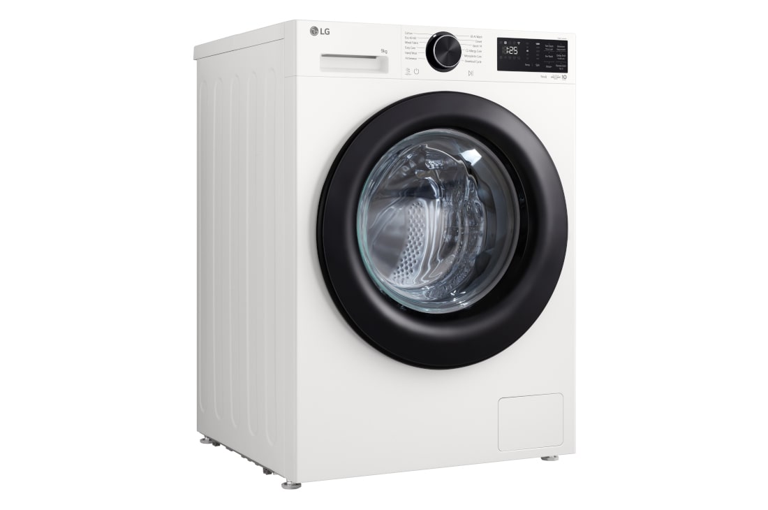 LG 9 kg, max. 1400 obrtaja/min., Mašina za pranje veša sa parom, AI DD™ tehnologija, WiFi Funkcija	, Pogled na LG mašinu za pranje veša sa prednje strane F4X5N09NWK, F4X5N09NWK, thumbnail 8