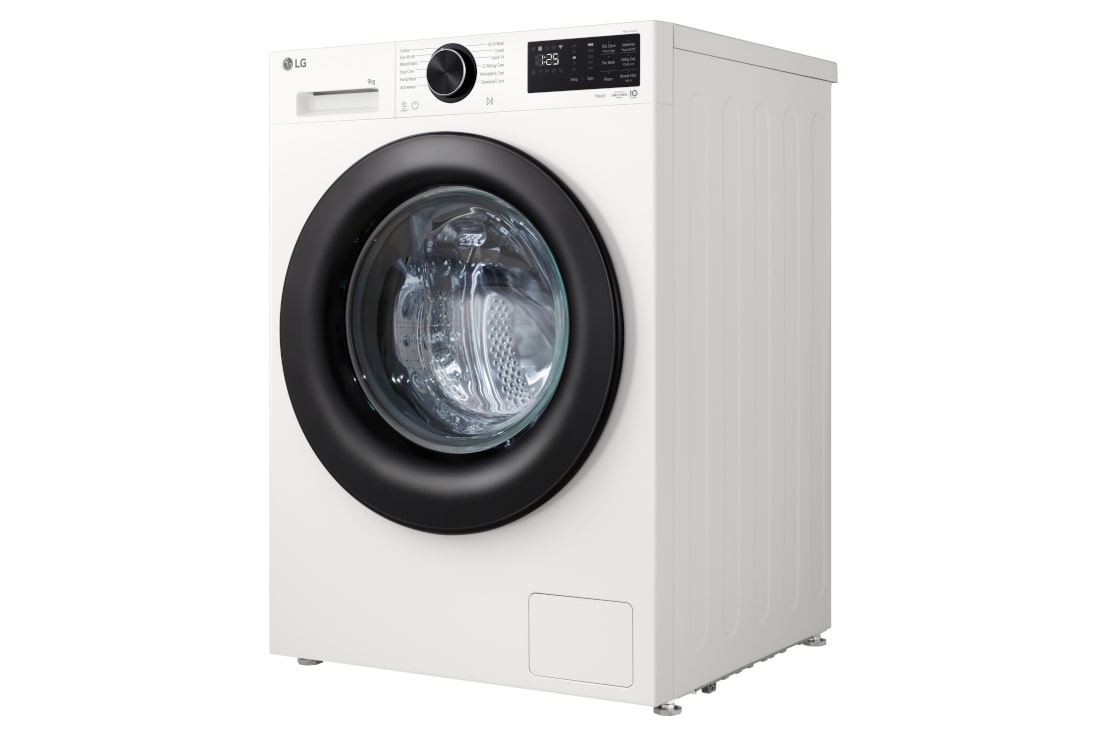 LG 9 kg, max. 1400 obrtaja/min., Mašina za pranje veša sa parom, AI DD™ tehnologija, WiFi Funkcija	, Pogled na LG mašinu za pranje veša sa prednje strane F4X5N09NWK, F4X5N09NWK, thumbnail 9