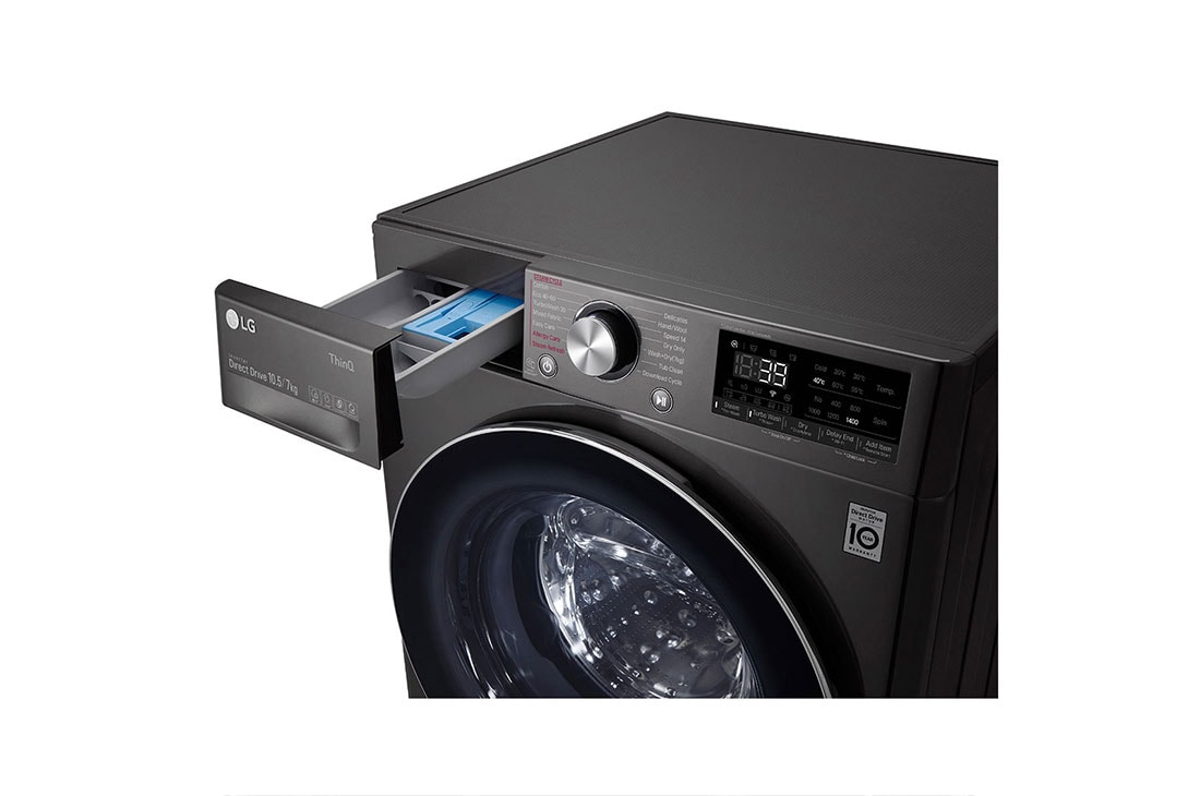 LG 10,5/7 kg, max. 1400 obrtaja/min., Eco Hybrid™, Kombinovana mašina za pranje veša sa parom, TurboWash™360, AI DD™ tehnologija, WiFi funkcija, F4DV710S2SE, F4DV710S2SE, thumbnail 5