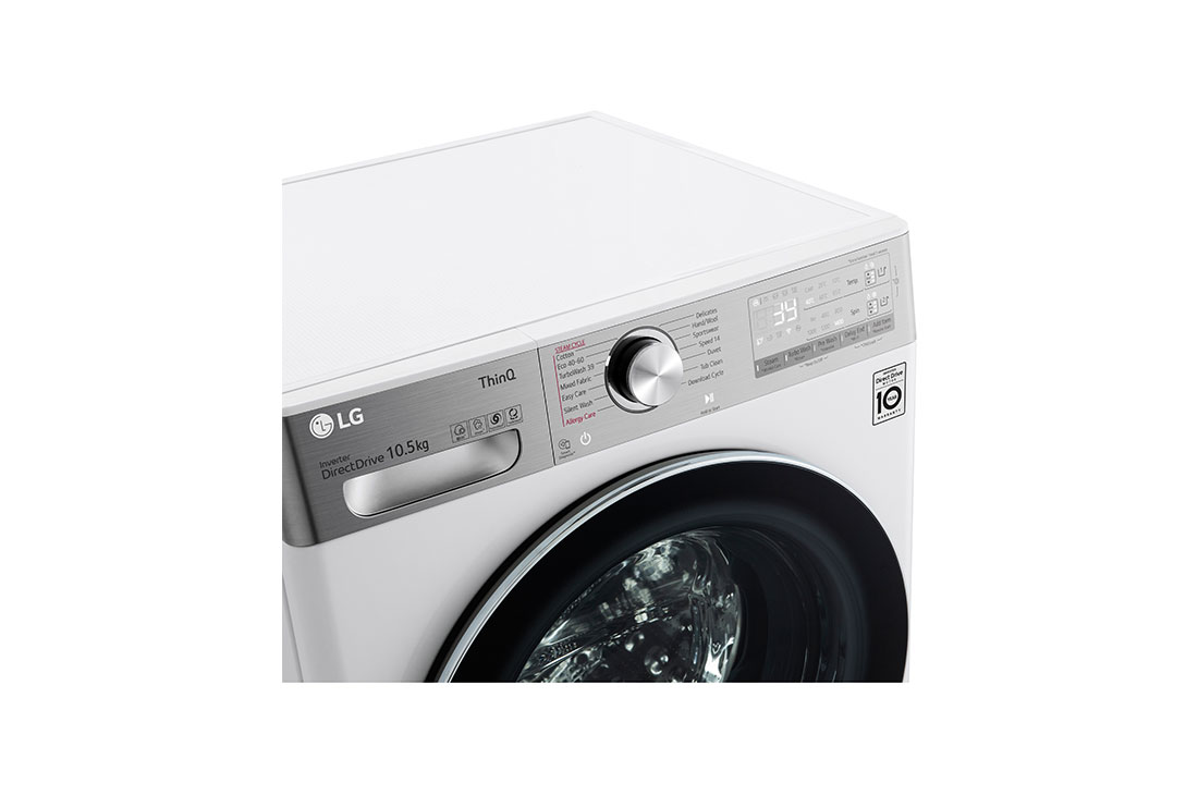 LG 10,5 kg, max. 1400 obrtaja/min., Mašina za pranje veša sa parom, AI DD™ tehnologija, TurboWash™360, WiFi Funkcija, F4WV910P2WE, F4WV910P2WE, thumbnail 7