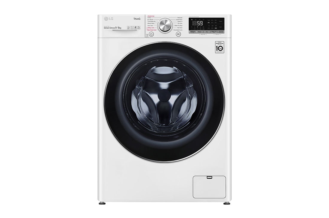 LG 9/6 kg, max. 1400 obrtaja/min., Kombinovana mašina za pranje veša sa parom, TurboWash™, AI DD™ tehnologija, WiFi funkcija, F4DV509S2E, F4DV509S2E