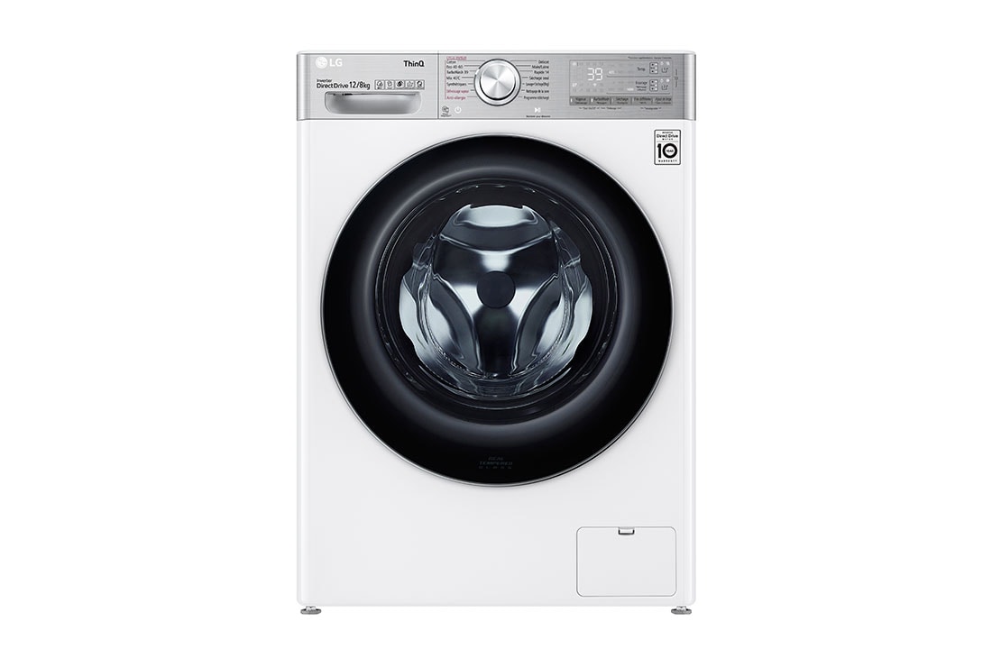 LG 12/8 kg, kapaciteta. 1400 obrtaja / min, mašina za pranje i sušenje sa TurboWash™360, AI DD™, WIFI funkcijom i funkcijom pranja parom, F4DV912H2EA, F4DV912H2EA