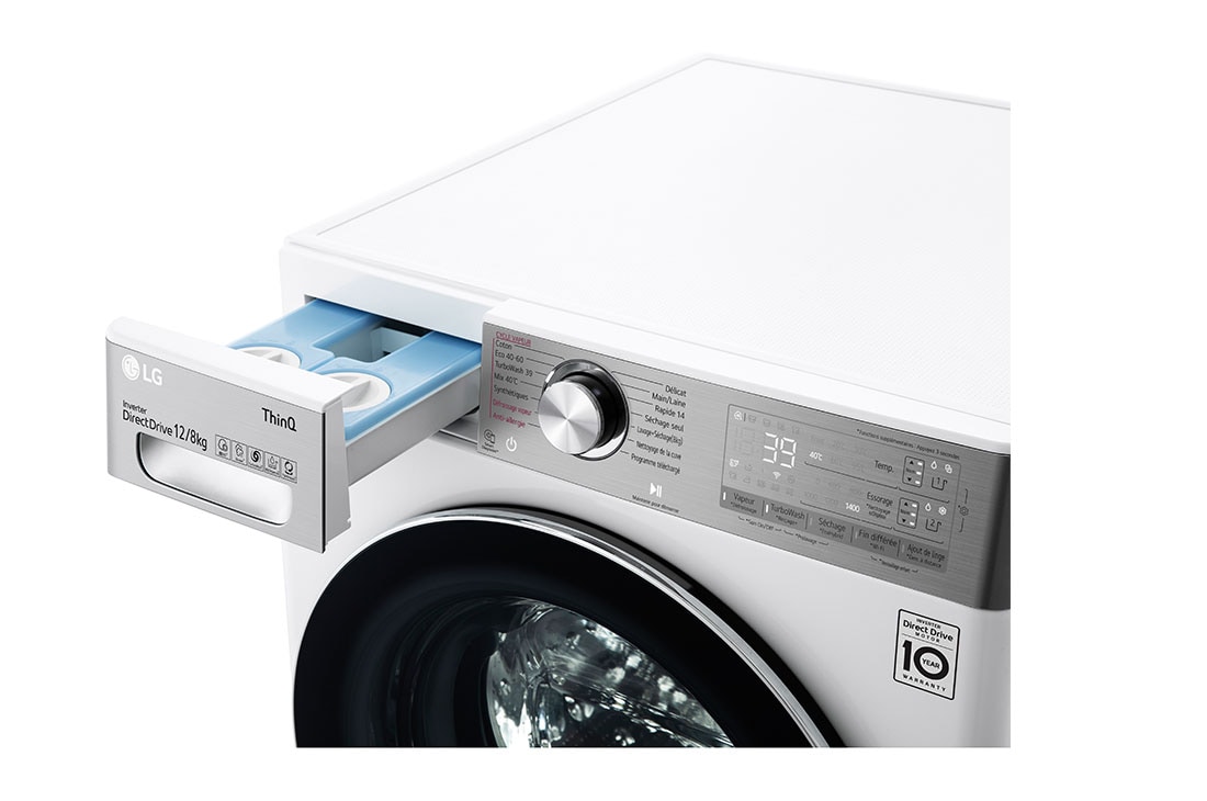 LG 12/8 kg, kapaciteta. 1400 obrtaja / min, mašina za pranje i sušenje sa TurboWash™360, AI DD™, WIFI funkcijom i funkcijom pranja parom, F4DV912H2EA, F4DV912H2EA, thumbnail 5