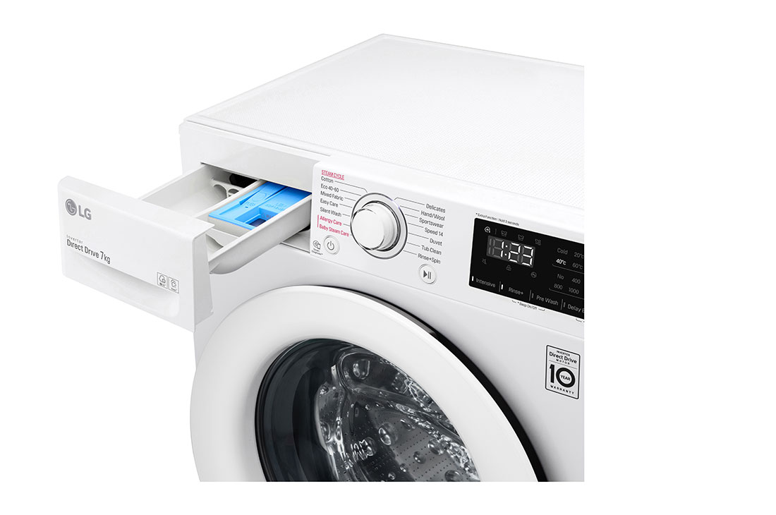 LG 7 kg, max. 1200 obrtaja/min., Mašina za pranje veša sa parom, AI DD™ tehnologija, Slim dubina, F2WV3S7S3E, F2WV3S7S3E, thumbnail 5