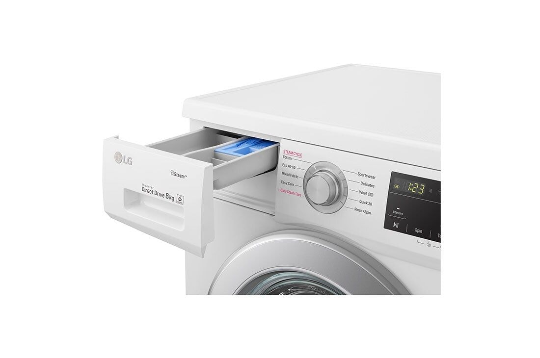 LG 8 kg, max. 1400 obrtaja/min., Mašina za pranje veša sa parom, F4J3TS4WE, thumbnail 5