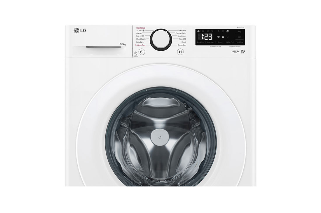 LG 10 kg, max. 1400 obrtaja/min., Mašina za pranje veša sa parom, AI DD™ tehnologija, prednji pogled ploče, F4WR510SWW, thumbnail 6