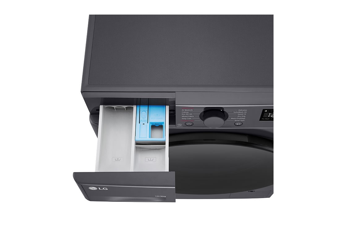 LG 10/6 kg, max. 1400 obrtaja/min., Kombinovana mašina za pranje veša sa parom, TurboWash™360 i AI DD™ tehnologija, Pogled otvora za deterdžent 2, F4DR510S2M, thumbnail 7