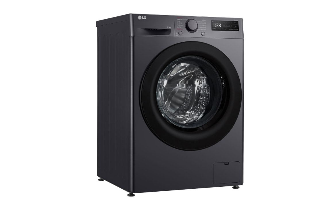 LG 9/6 kg, max. 1400 obrtaja/min., Kombinovana mašina za pranje veša sa parom, AI DD™ tehnologija, Pogled sa leve perspektive, F4DR509SBM, thumbnail 10