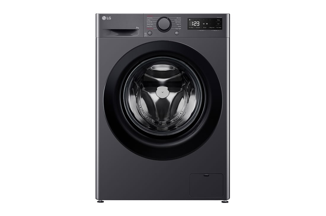LG 8 kg, max. 1200 obrtaja/min., Mašina za pranje veša sa parom, AI DD™ tehnologija, Slim dubina, Pogled spreda, F2WR508SBM