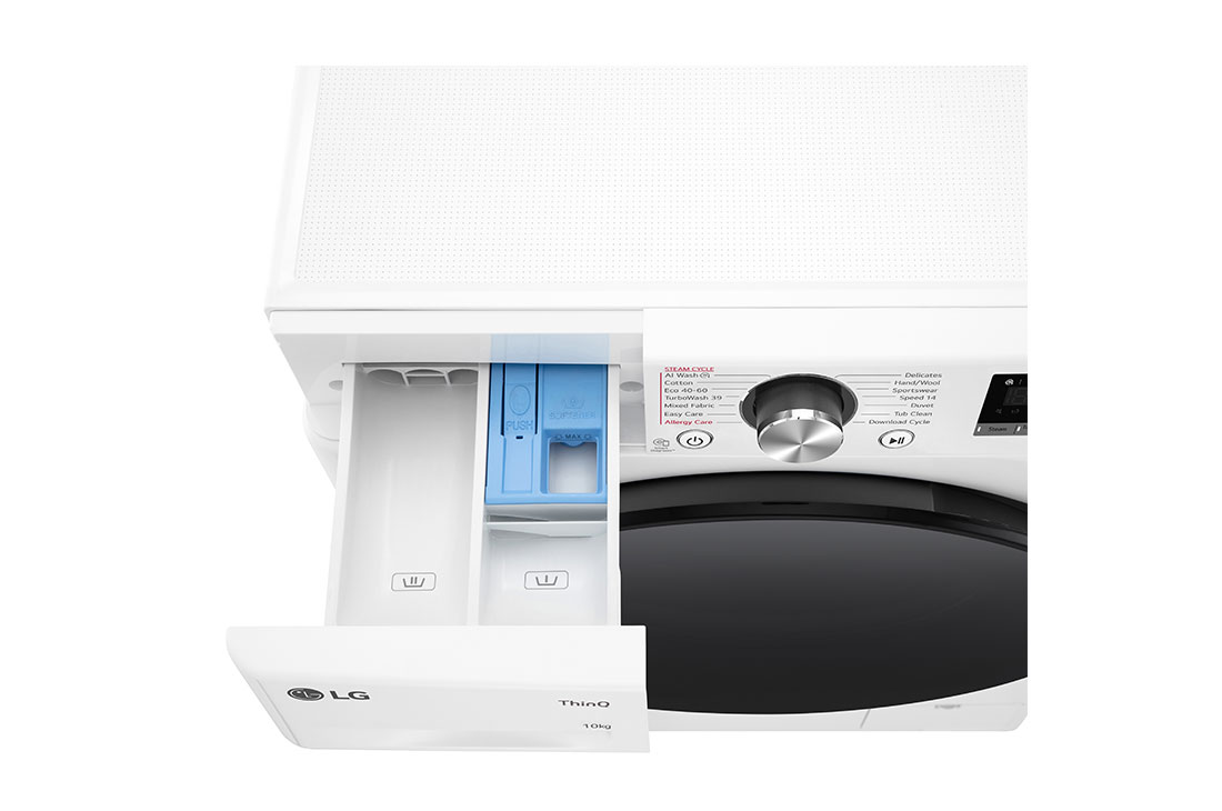 LG 10 kg, max. 1400 obrtaja/min., Mašina za pranje veša sa parom, AI DD™ tehnologija, TurboWash™360, WiFi Funkcija, Pogled otvora za deterdžent, F4WR710S2W, thumbnail 7
