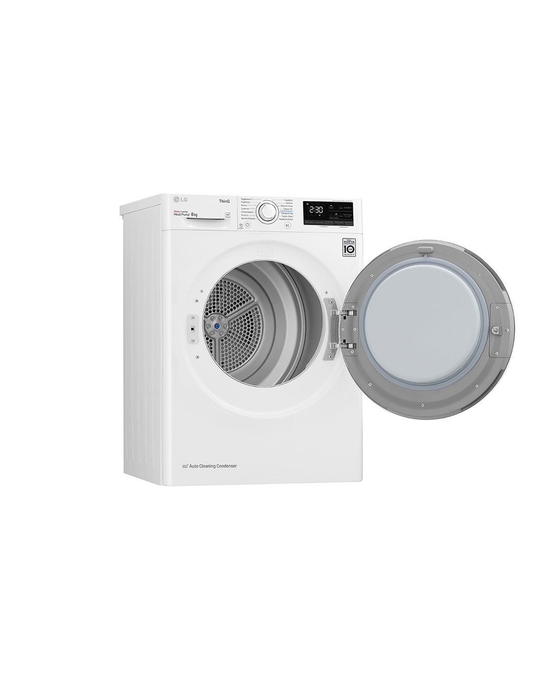 LG 8 kg, Eco Hybrid™ DUAL inverter toplotna pumpa za sušenje, kondenzator sa automatskim čišćenjem, ThinQ™ WiFi funkcija, Pogled sa leve strane, RH80V3AV0N, thumbnail 9