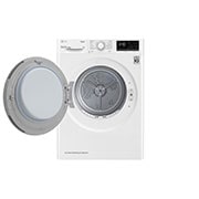 LG 8 kg, Eco Hybrid™ DUAL inverter toplotna pumpa za sušenje, kondenzator sa automatskim čišćenjem, ThinQ™ WiFi funkcija, Pogled spreda sa otvorenim vratima, RH80V3AV0N, thumbnail 2