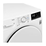 LG 8 kg, Eco Hybrid™ DUAL inverter toplotna pumpa za sušenje, kondenzator sa automatskim čišćenjem, ThinQ™ WiFi funkcija, Pogled odozgo spreda, RH80V3AV0N, thumbnail 7