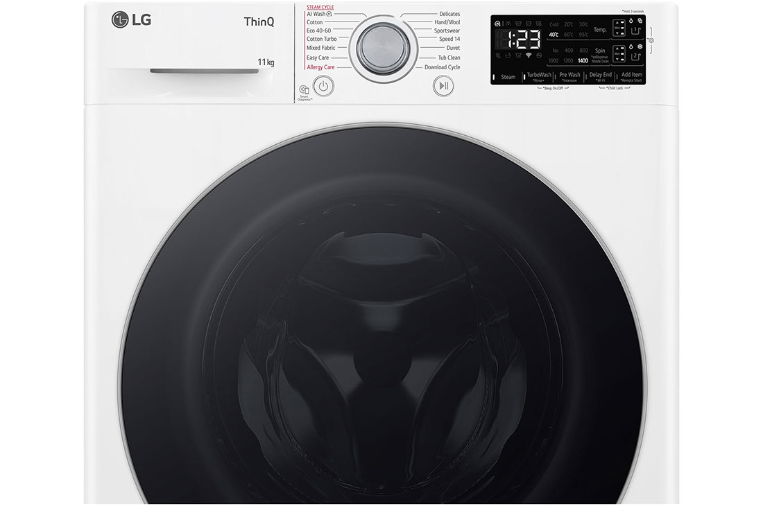 LG 11 kg, max. 1400 obrtaja/min., Mašina za pranje veša sa parom, AI DD™ tehnologija, TurboWash™360, WiFi Funkcija, Pogled otvora za deterdžent, F4WR311S1WA, thumbnail 6