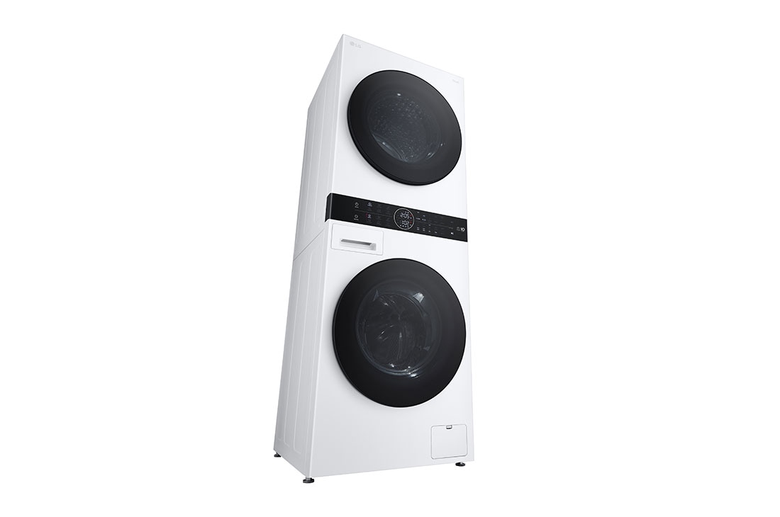 LG WashTower™, 12/10 kg, max. 1400 obrtaja/min., Steam™, TurboWash™360, kondenzator sa automatskim čišćenjem, ThinQ™ WiFi funkcija, left perspective view, WT1210WWF, thumbnail 12