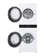 LG WashTower™, 12/10 kg, max. 1400 obrtaja/min., Steam™, TurboWash™360, kondenzator sa automatskim čišćenjem, ThinQ™ WiFi funkcija, front view open door, WT1210WWF, thumbnail 3