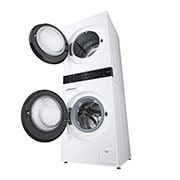 LG WashTower™, 12/10 kg, max. 1400 obrtaja/min., Steam™, TurboWash™360, kondenzator sa automatskim čišćenjem, ThinQ™ WiFi funkcija, bottom view door open, WT1210WWF, thumbnail 11