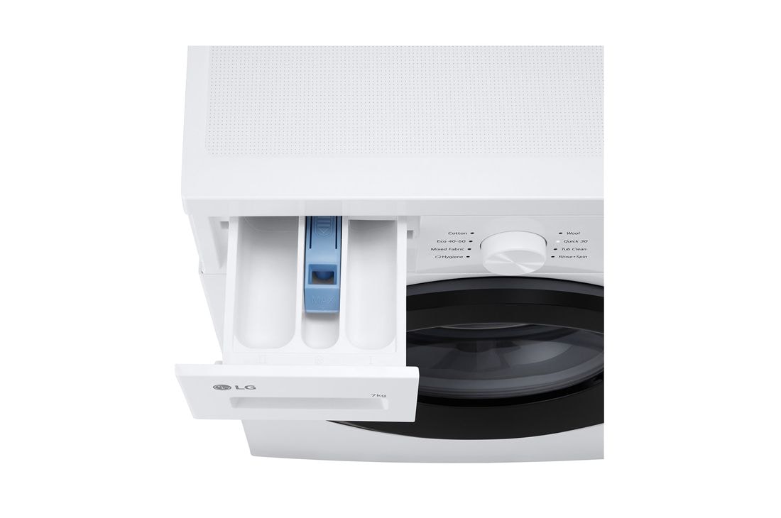 LG 7 kg, 1400 obrtaja/min., Mašina za pranje veša, Pogled otvora za deterdžent, F4A10S7NWK, thumbnail 6