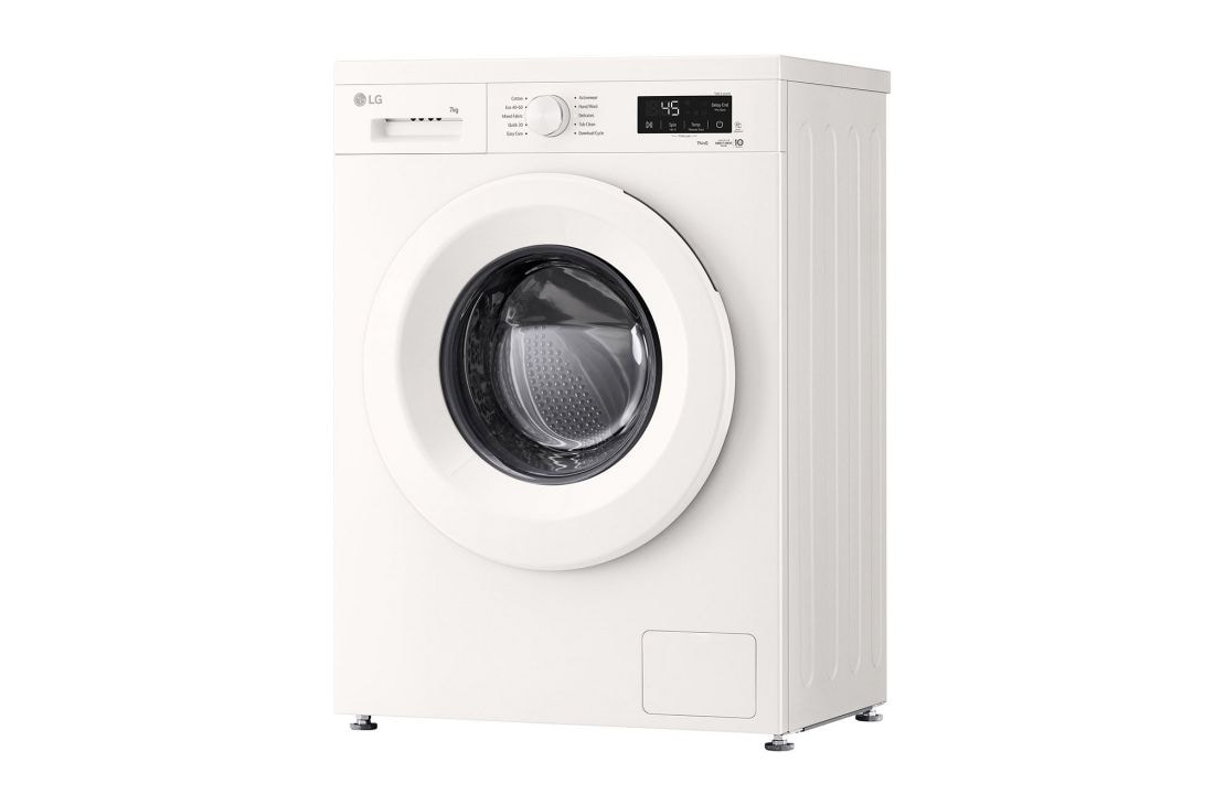 LG 7 kg, max. 1200 obrtaja/min., Mašina za pranje veša sa parom, Pogled sa desne strane sa otvorenim vratima, F2X10S7NWH, thumbnail 10