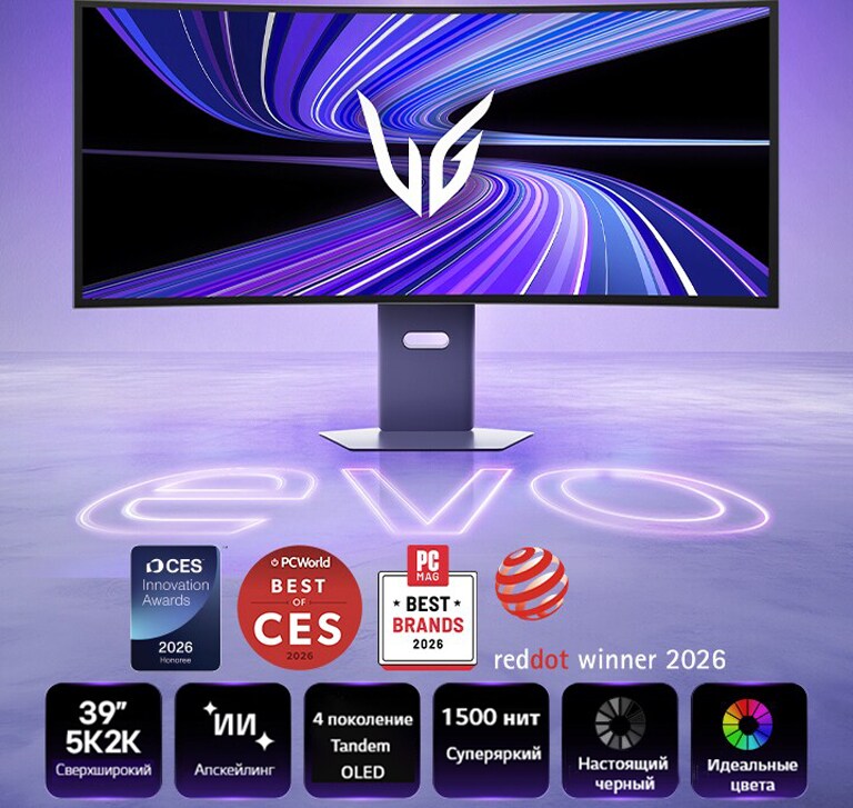 39-дюймовый UltraGear evo OLED GX9, первый в мире 39-дюймовый игровой монитор 5K2K (39GX950B) с ИИ-масштабированием	