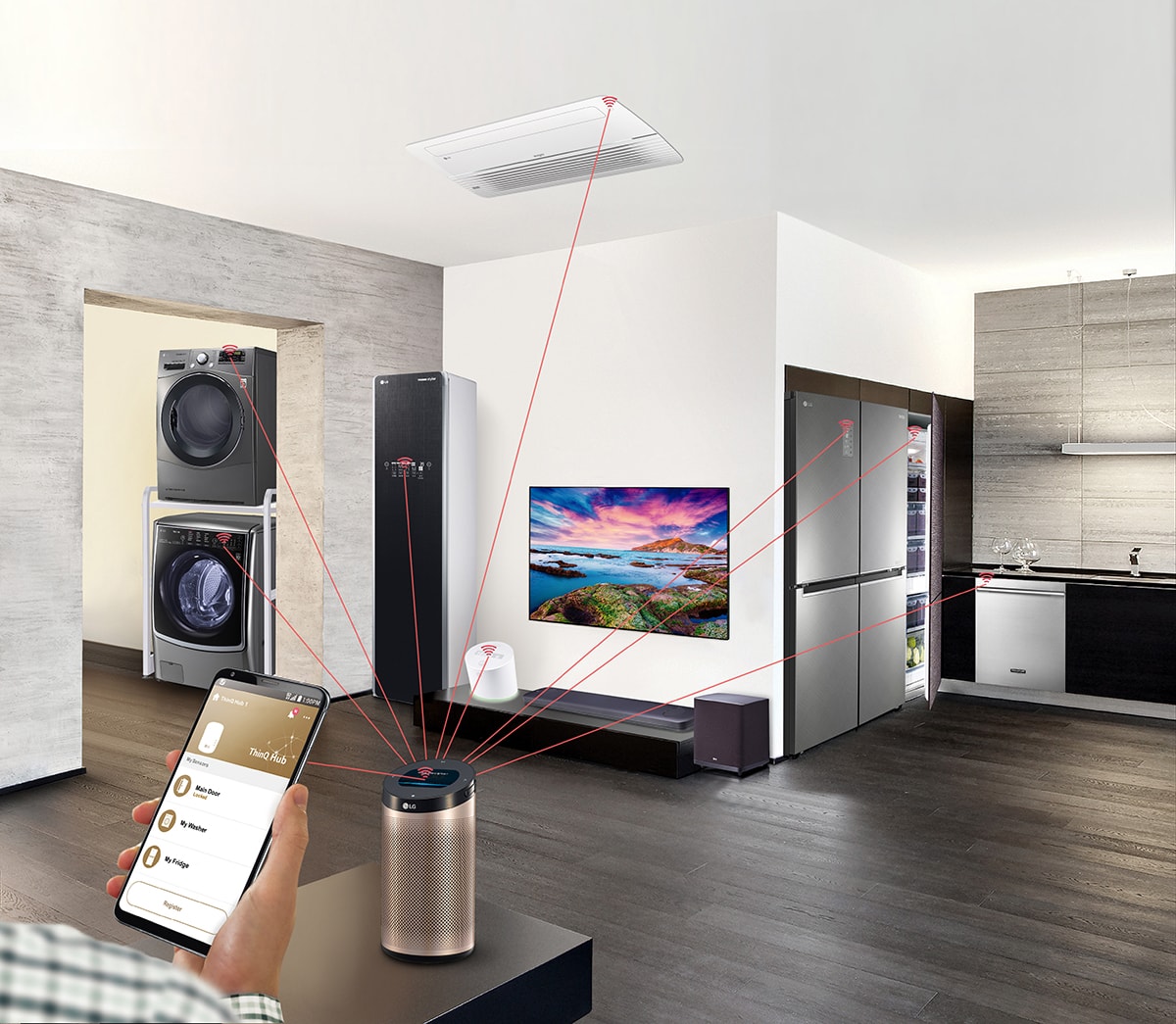 Lg a9n masterx. Умный дом бытовая техника. Современная бытовая техника. Умный дом LG. Комната с бытовой техникой