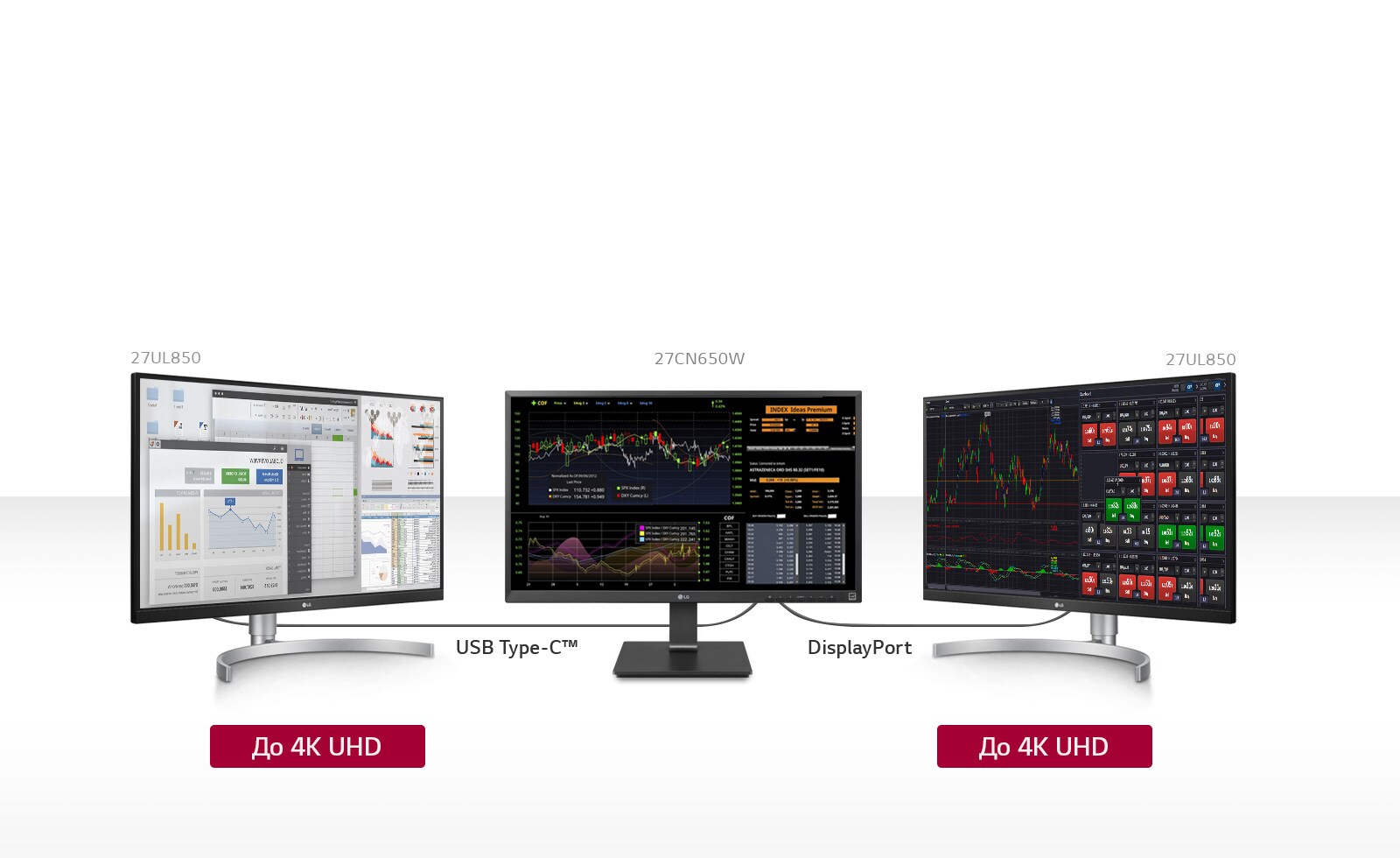 Поддержка до 2 дисплеев LG 27CN650W-AC