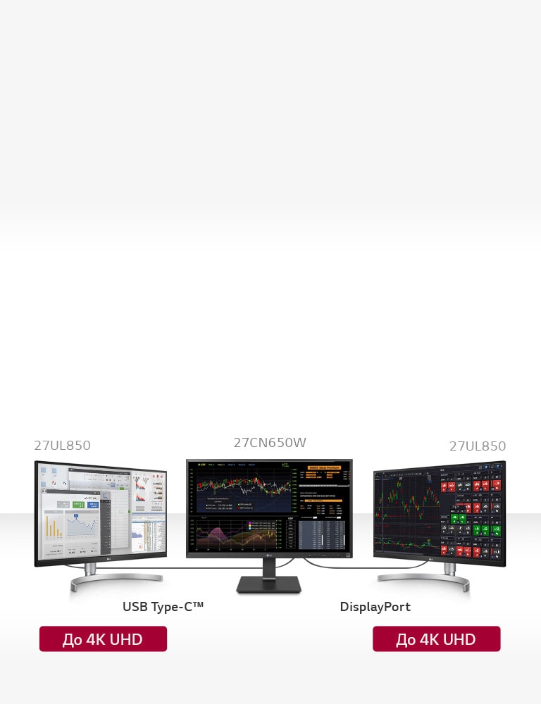 Поддержка до 2 дисплеев LG 27CN650W-AC