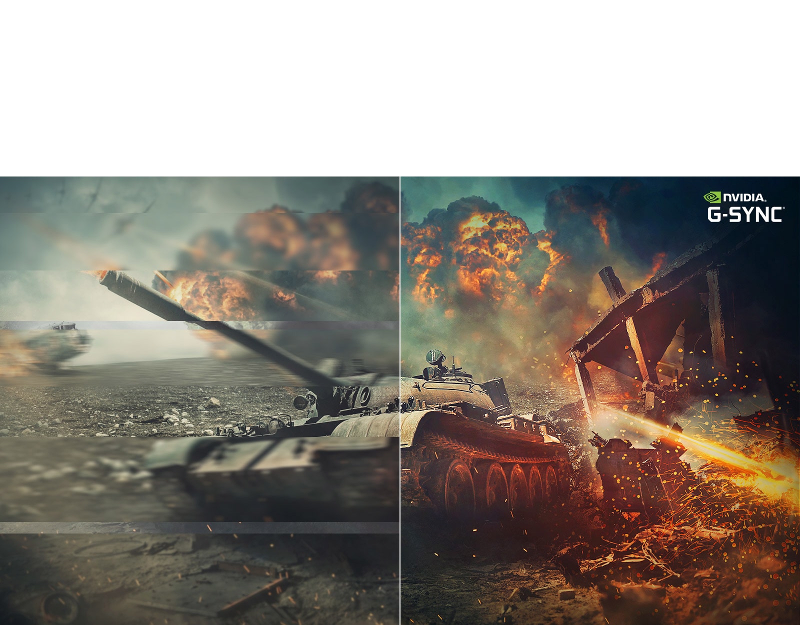 G-SYNC® совместимый монитор уменьшает разрывы и задержку для более мягкого и быстрого игрового опыта