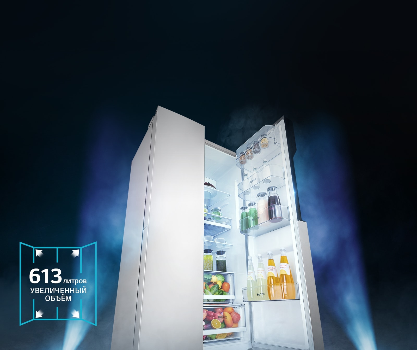 Более легкий доступ к отсеку объемом 613 литров1