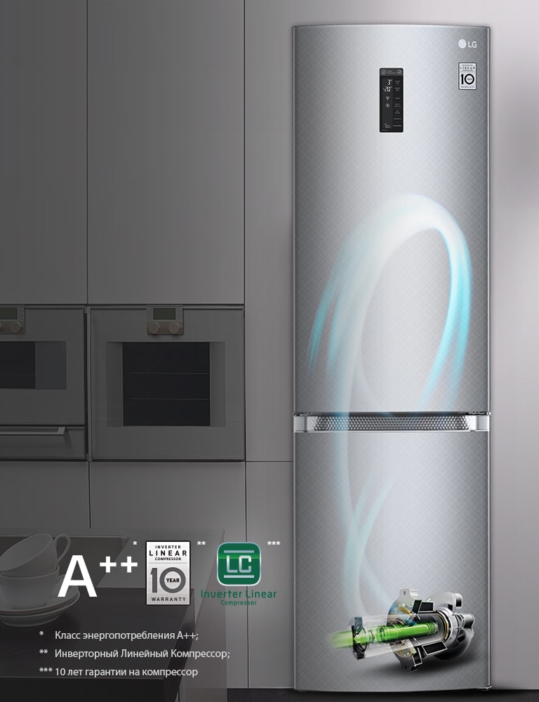 Холодильник LG c Инверторным Линейным компрессором LG GA-B499TCSN ...
