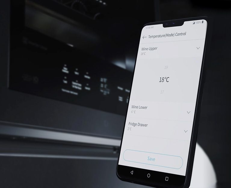 Винным шкафом можно управлять с помощью приложения.