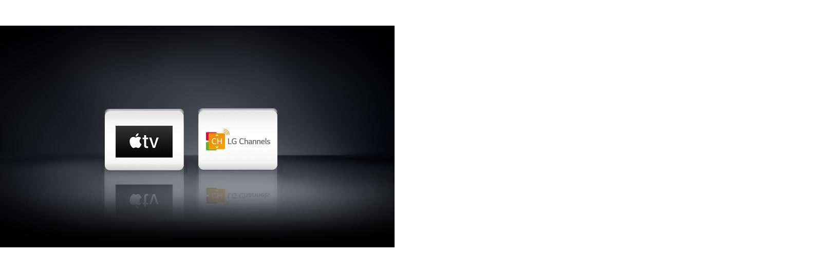 Два логотипа: Apple TV и LG Channels