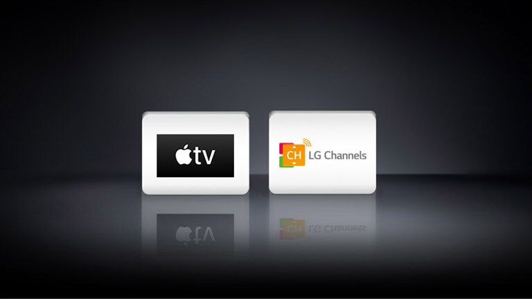 Три логотипи: Apple TV app, Netflix і LG Channels