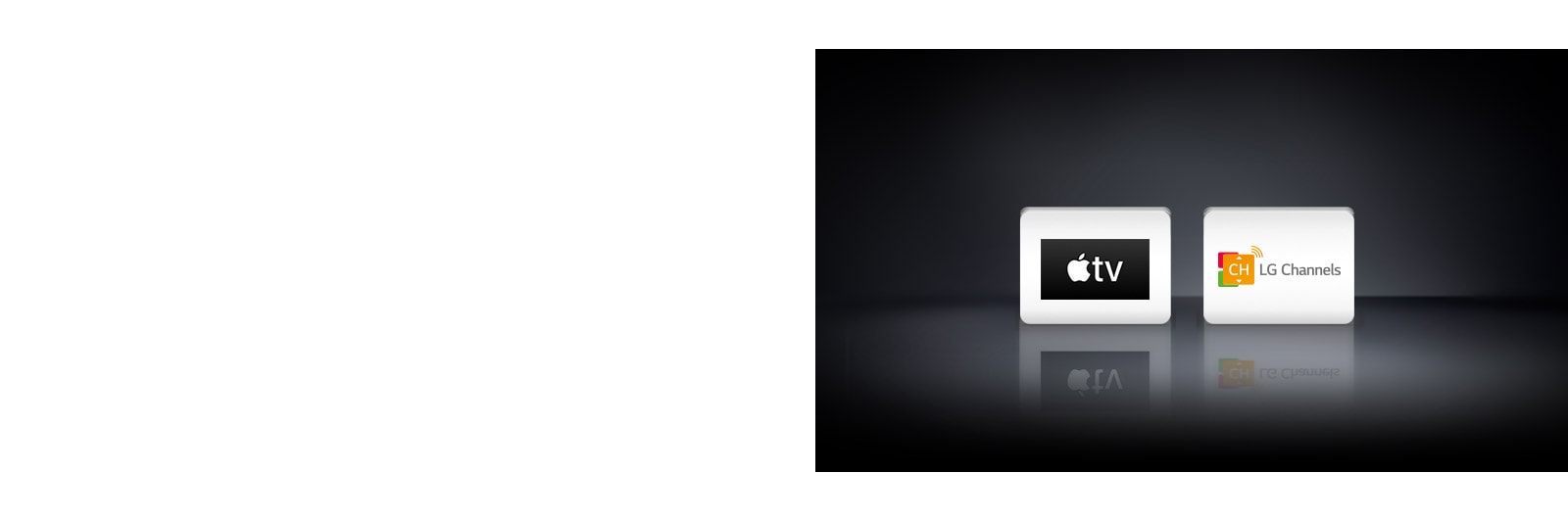 Два логотипа: Apple TV и LG Channels