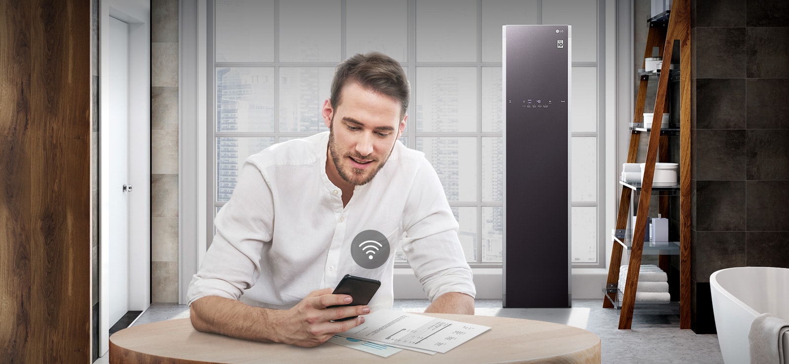 It shows at ThinQ application the styler and icons that means diagnosis.