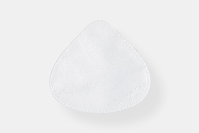 Вид сбоку на внутреннее покрытие лицевой маски.