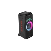 LG XBOOM  XL7T, Вид справа вперёд со всей включенной подсветкой. На панели динамической пиксельной подсветки отображается танцующий кактус., XL7T, thumbnail 3