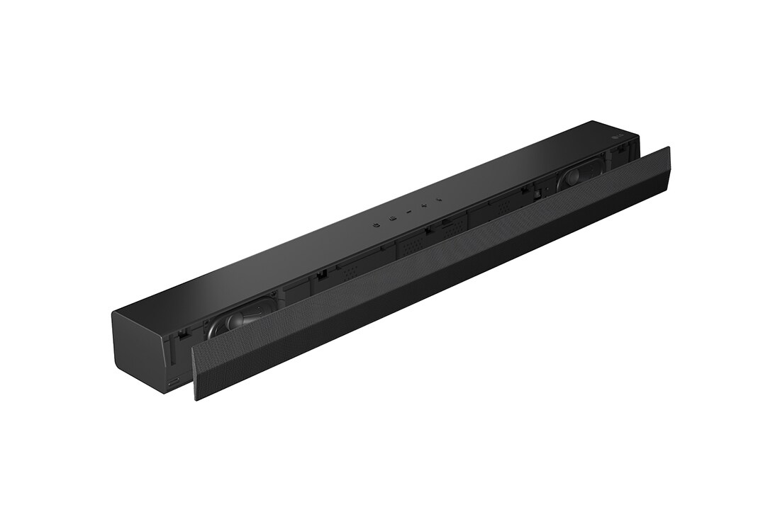 LG Soundbar S30A с WOW Orchestra и WOW Interface, Вид под углом 45&nbsp;градусов на звуковую панель со снятой решеткой , S30A, thumbnail 6