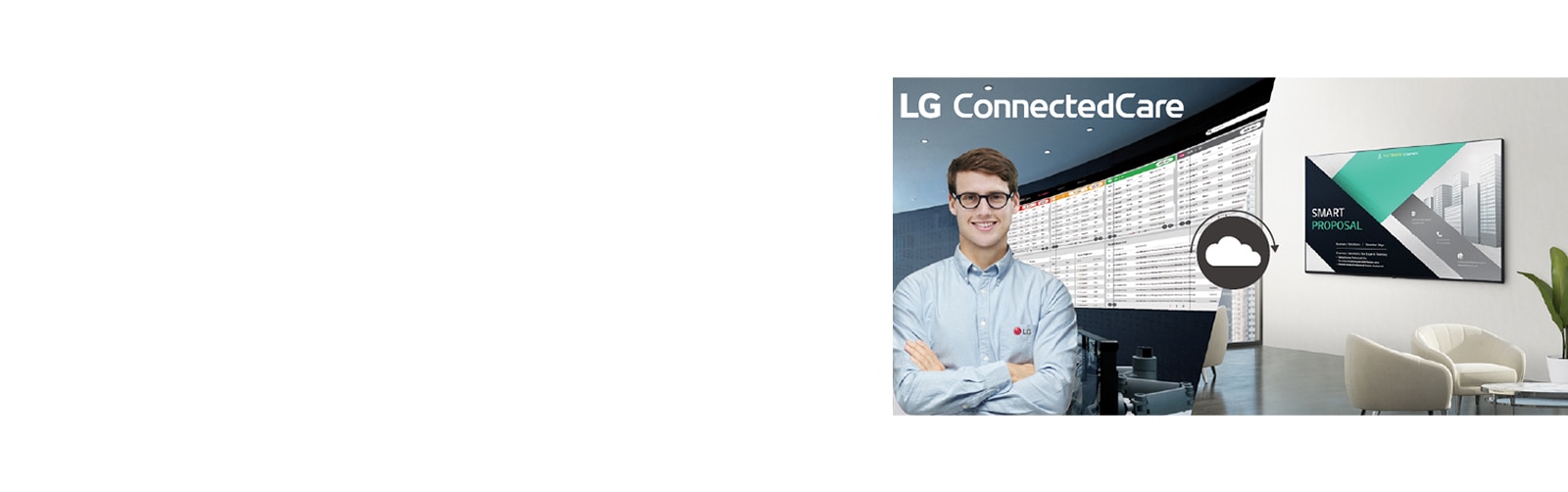 The LG employee is remotely monitoring the UL3J series installed in a different place.