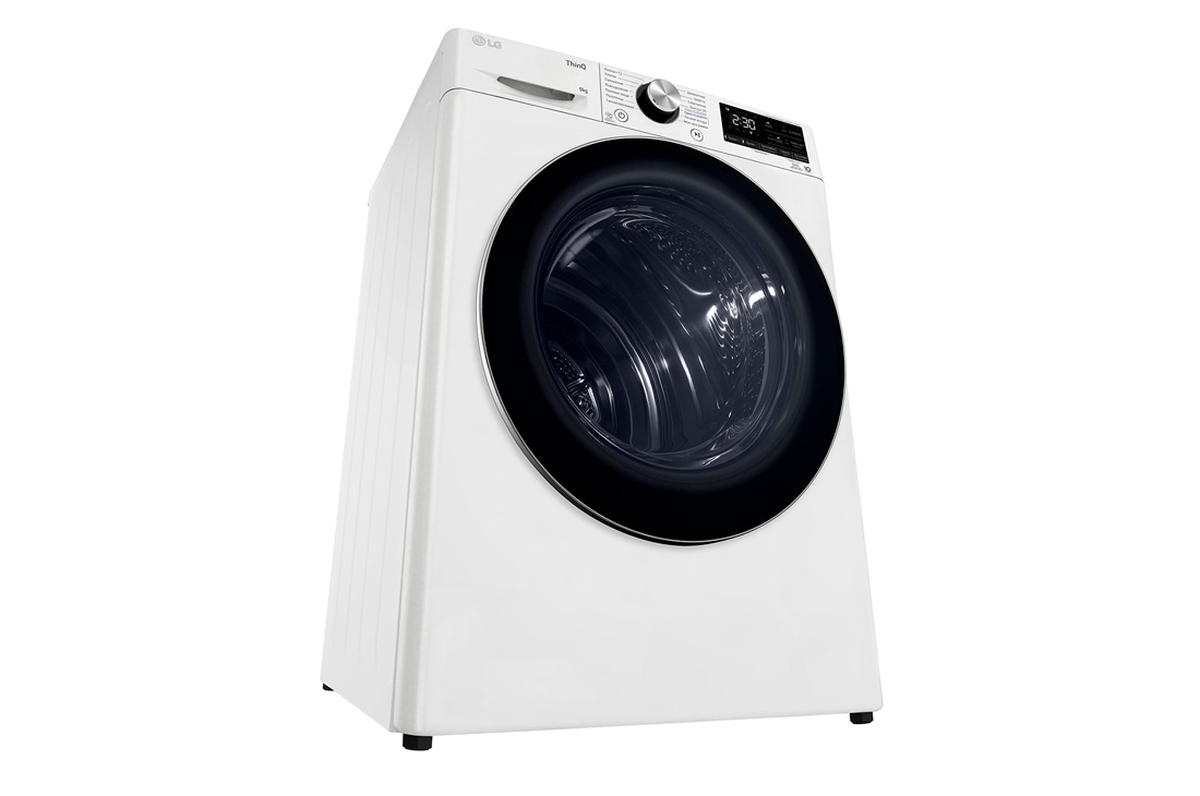 LG Сушильная машина LG DC90V9V9WN | Тепловой насос | 9 кг, prospective view from bottom left, DC90V9V9WN, thumbnail 9